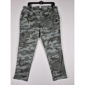 Gap Pants Womens 12 Girlfriend Khaki Camouflage Straight Leg Gray Stretch
